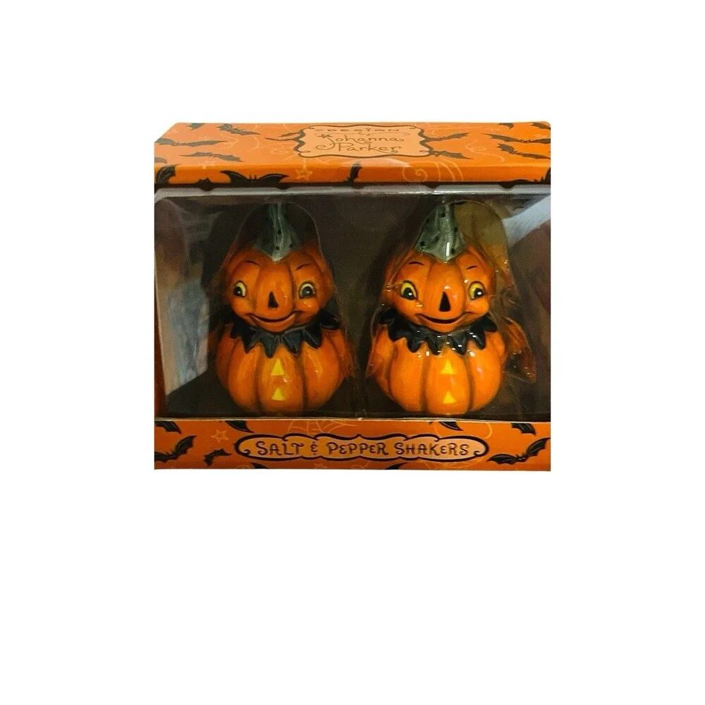 Johanna Parker Halloween Pumpkin Mug & Pumpkin Salt & Pepper Shaker Set Transpac